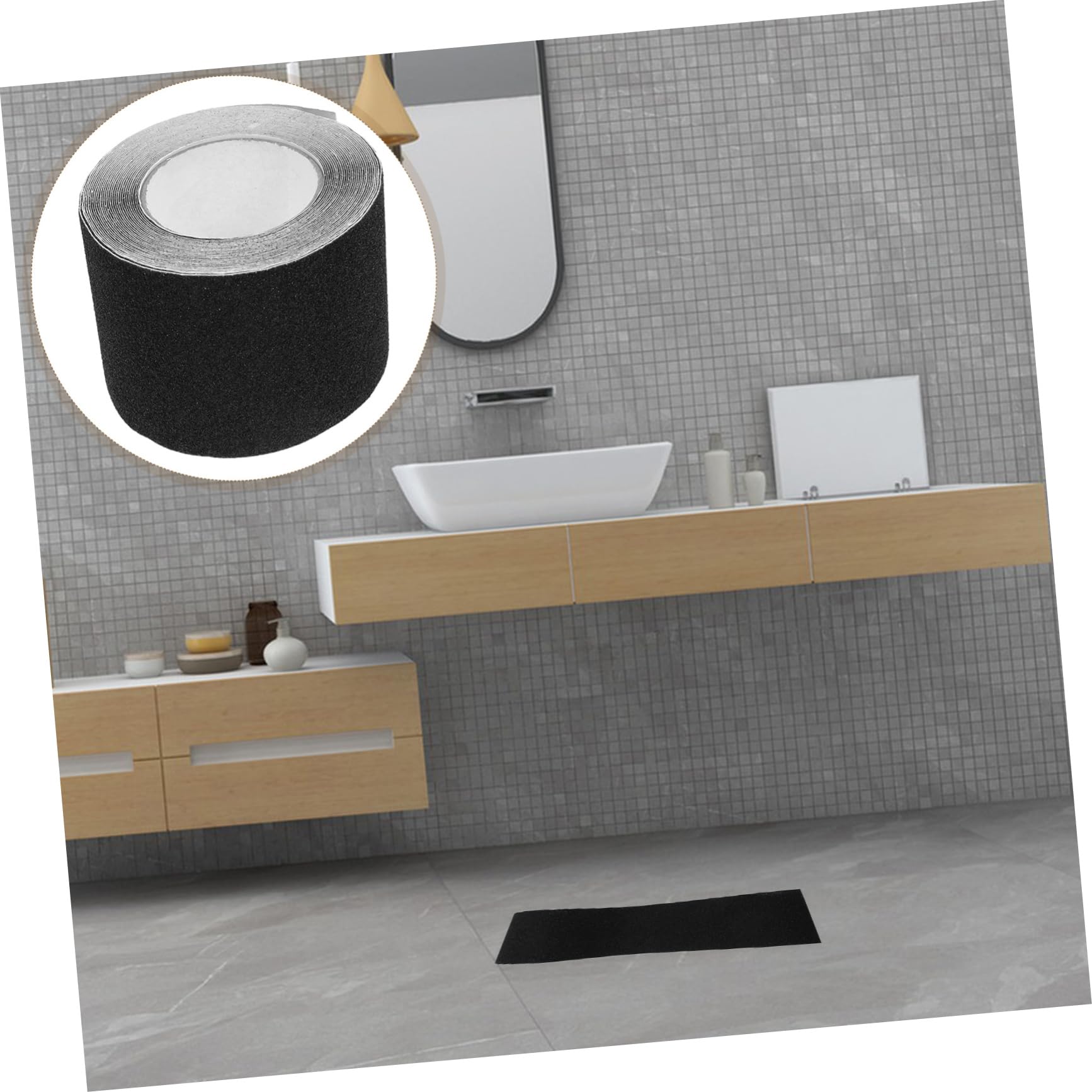 Nastro Antiscivolo per Gradini Nero in Pvc 1 Rotolo 10 M | Striscia Adesiva Forte Tenuta, Resistente All’usura, per Pavimenti e Scale Interne