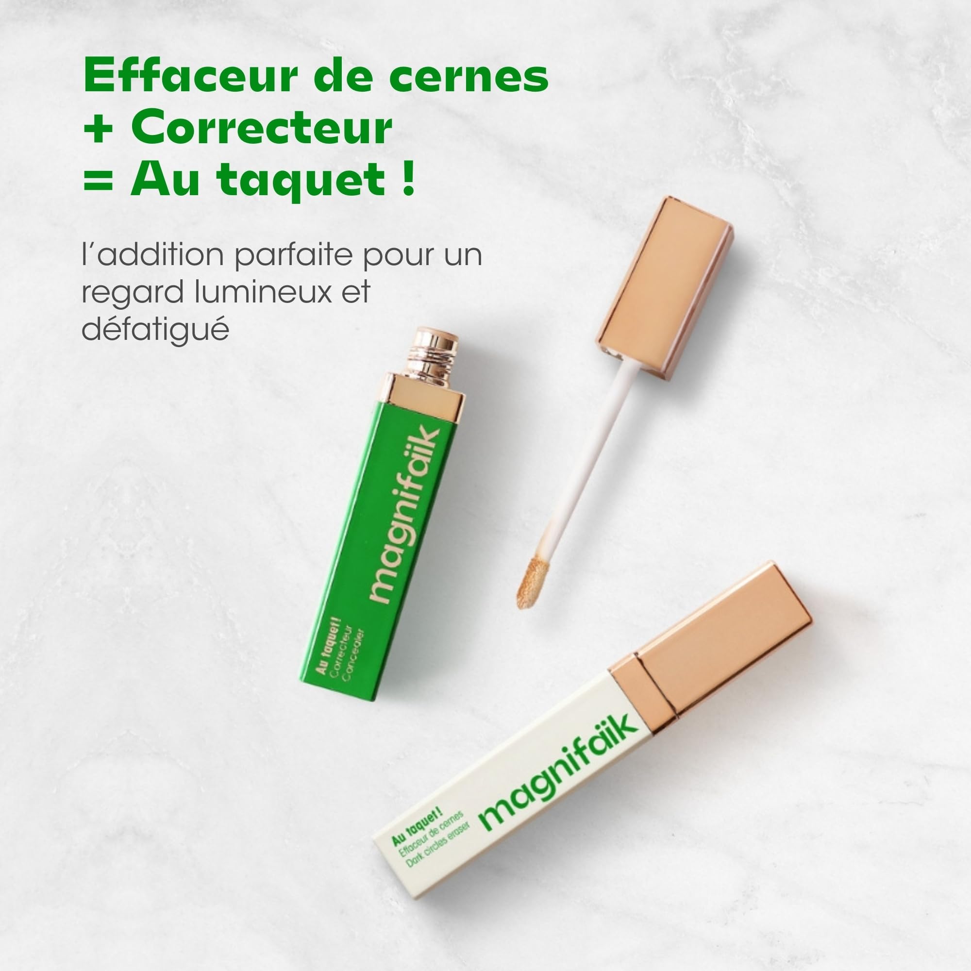 Magnifaïk - Effaceur de cernes - Camoufle cernes foncés et tâches pigmentaires - Dense, onctueux, et léger - 99,5% d’ingrédients d'origine naturelle - Au taquet - 6,5 ml