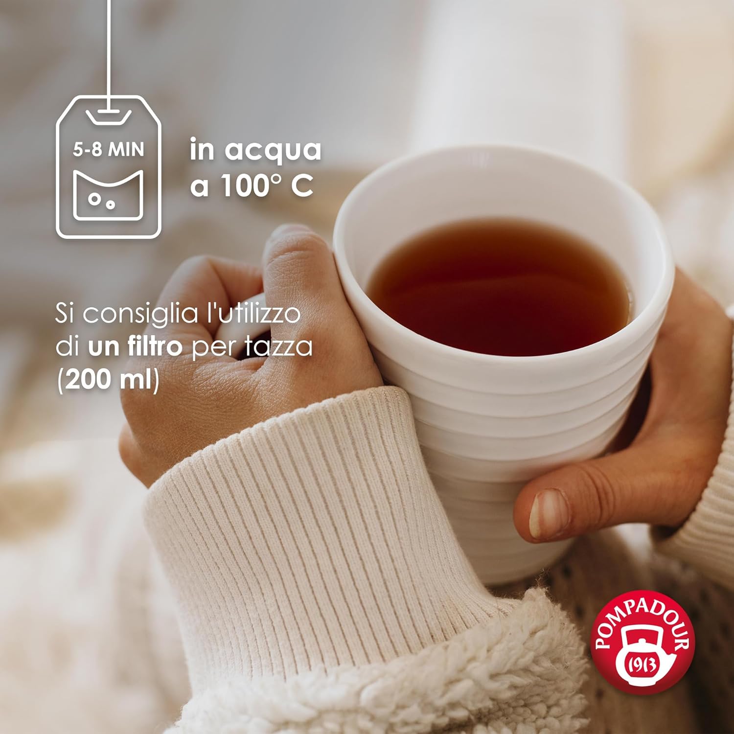 Pompadour Winter Collection Box (2 conf.da 30 filtri), 1001 Notte, Caldo Abbraccio, Fiocchi di Neve, Cielo di Stelle, Magia d'Inverno, Garofano Cannella, Senza Lattosio e Glutine, 330g - Immagine 3