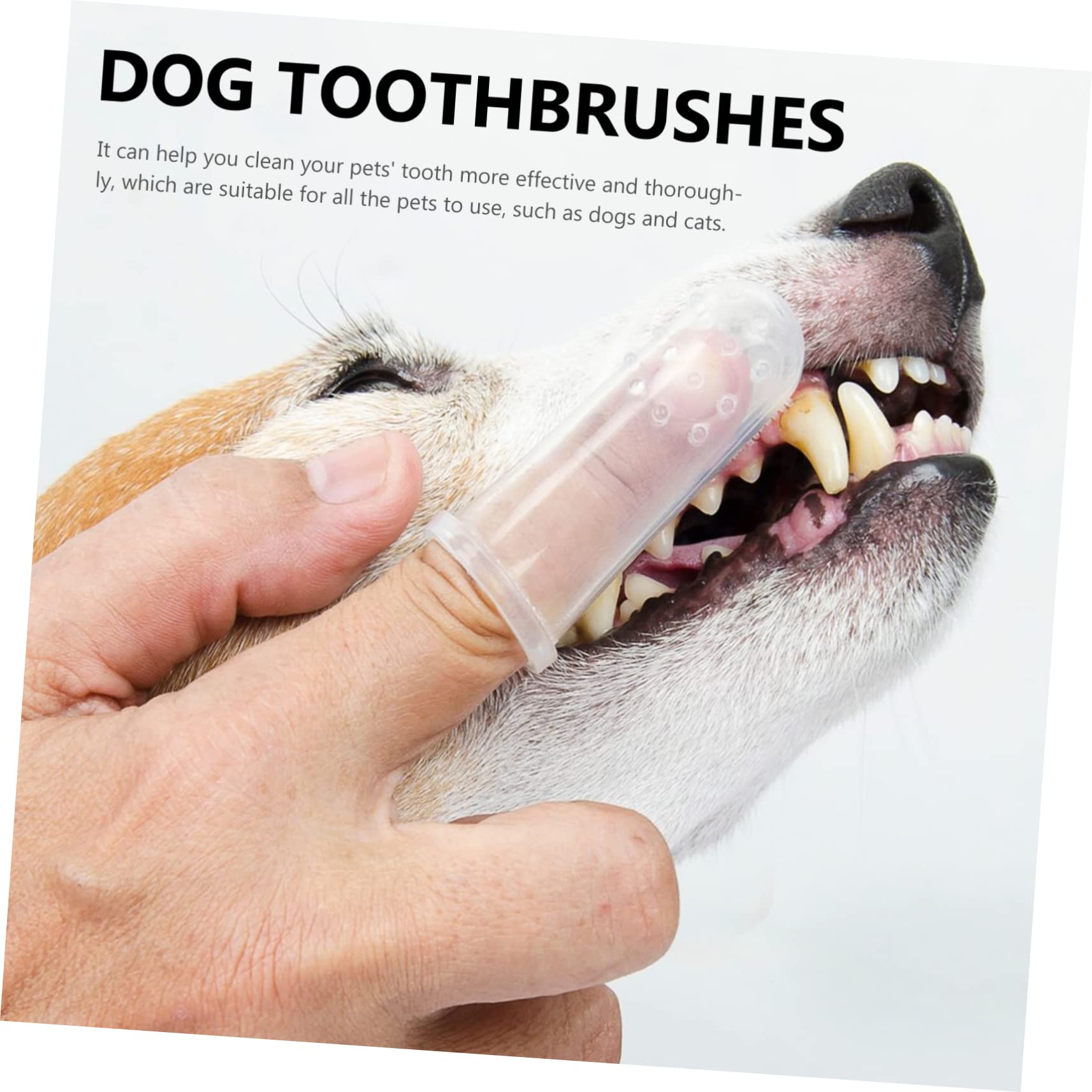 HANABASS 10 Sets Dog Toothbrushes Small Dog Tooth Brush Kit Pet Oral Massagers Silicone Pet Cleaning Tools