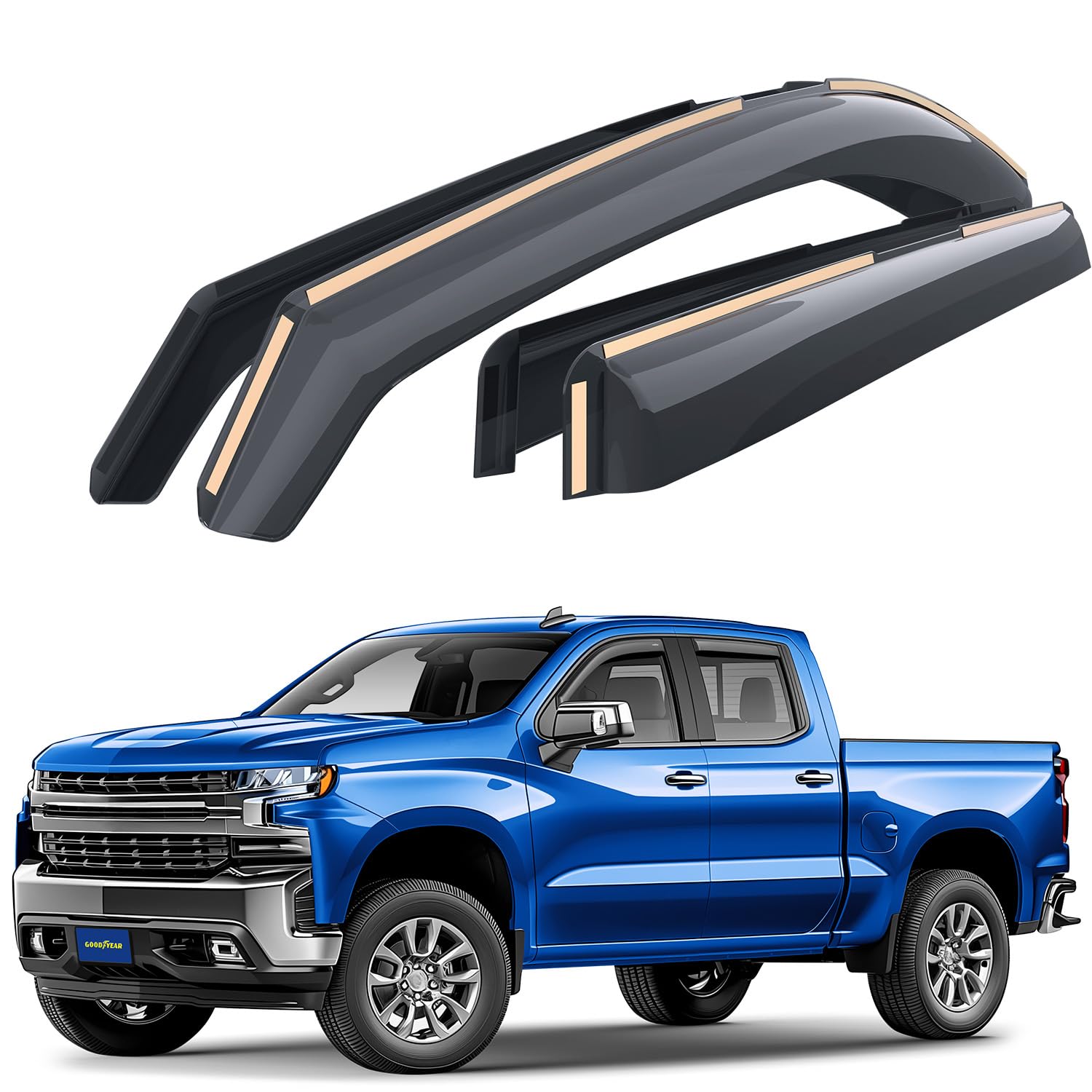 Goodyear Shatterproof in-Channel Window Deflectors for Chevy Silverado 1500