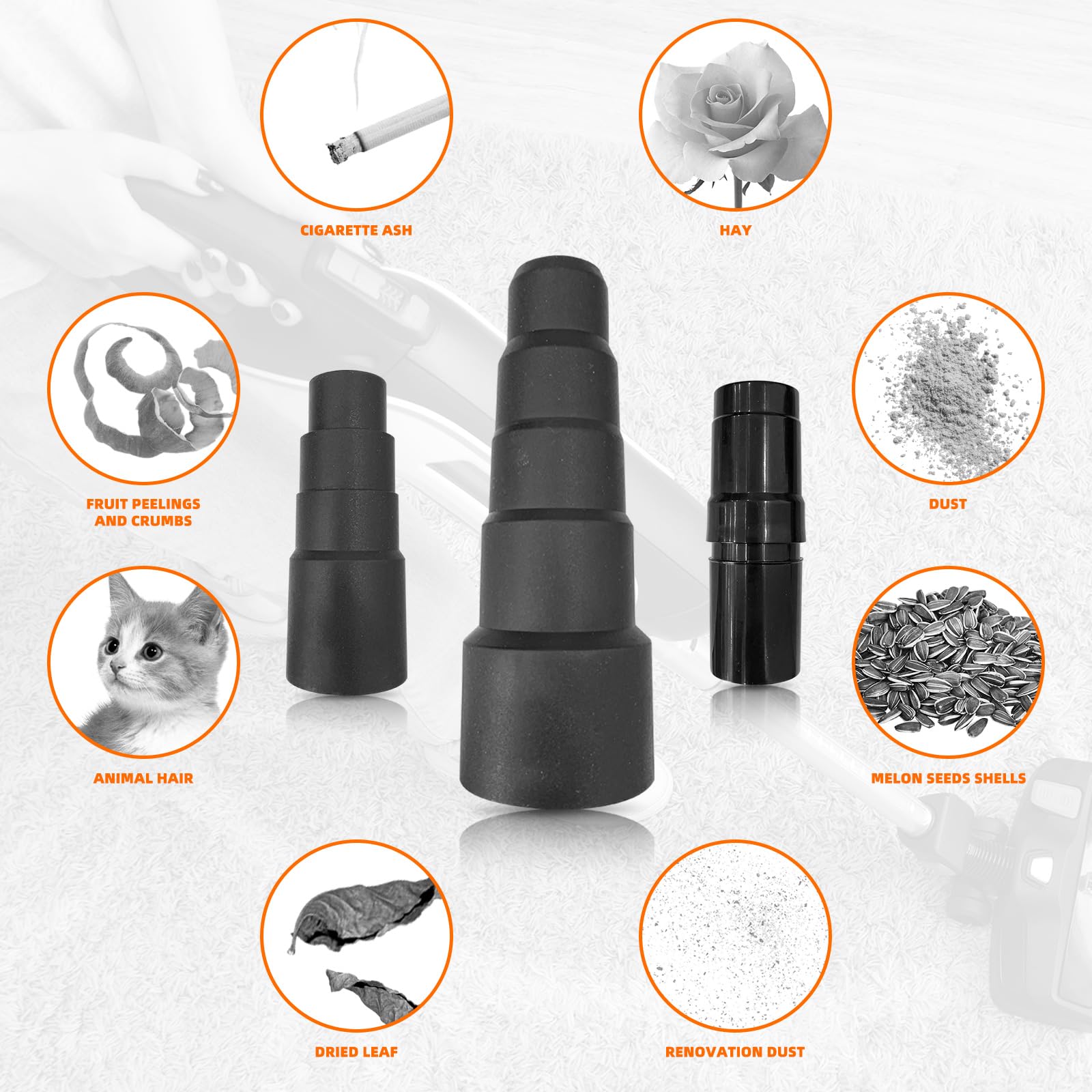 Juego de 10 adaptadores universales de manguera de vacío para aspiradora ShopVac de 1-1/4 pulgadas a 1-3/8 pulgadas a 1-1/2 pulgadas, reductor de 32 mm a 35 mm; 32 mm a 38 mm, 32 mm a 45 mm, 1 3/8 a 1