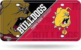 Rico Industries NCAA Ferris State Bulldogs Metal License Plate Tag