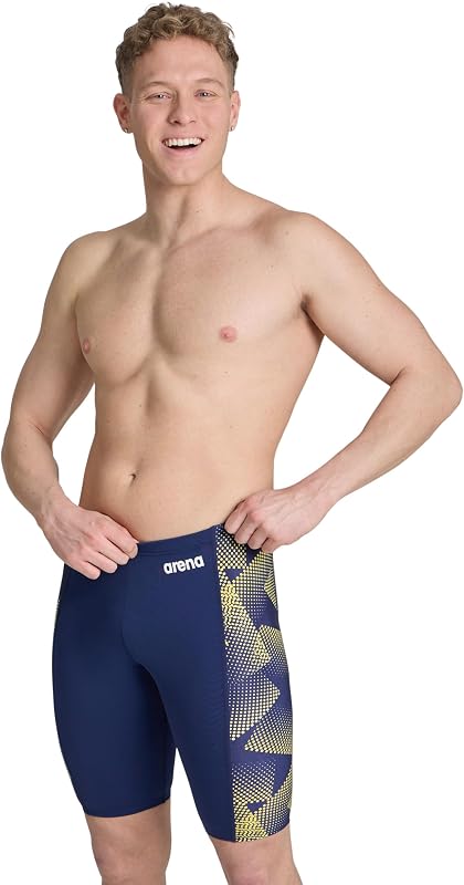 Arena Men's Performance Halftone Team Print Swim Jammer Intensive Training Bathing Suit