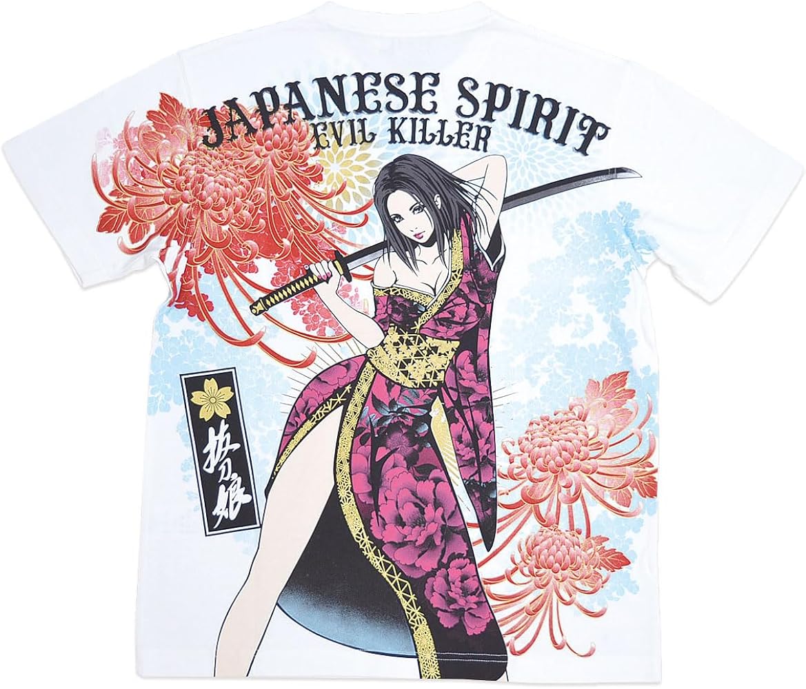 Amazon | (バットウムスメ) 抜刀娘 凛の誘い半袖Tシャツ(242122) (XXL