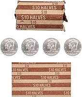 Vista 2 de Envoltorios de monedas de medio dólar, 100 envoltorios de monedas a rayas planas