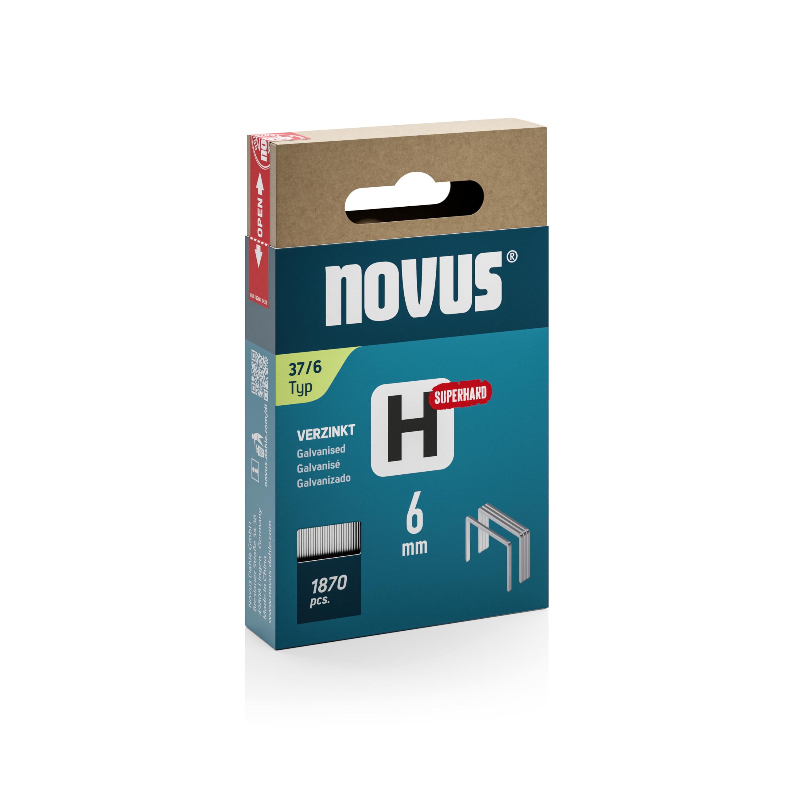 Novus Staples 042-0784 Galvanised Wire Silver Grey Pack Of 1870