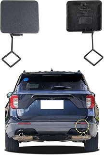 Car Rear Bumper Tow Hook Cover Compatible with Ford Explorer 2020 2021 2022 2023 74253KX LB5Z17K922AA LB5Z-17K922-AA Small Lid Towing Eye Cap Painted Gray Right Passenger Side