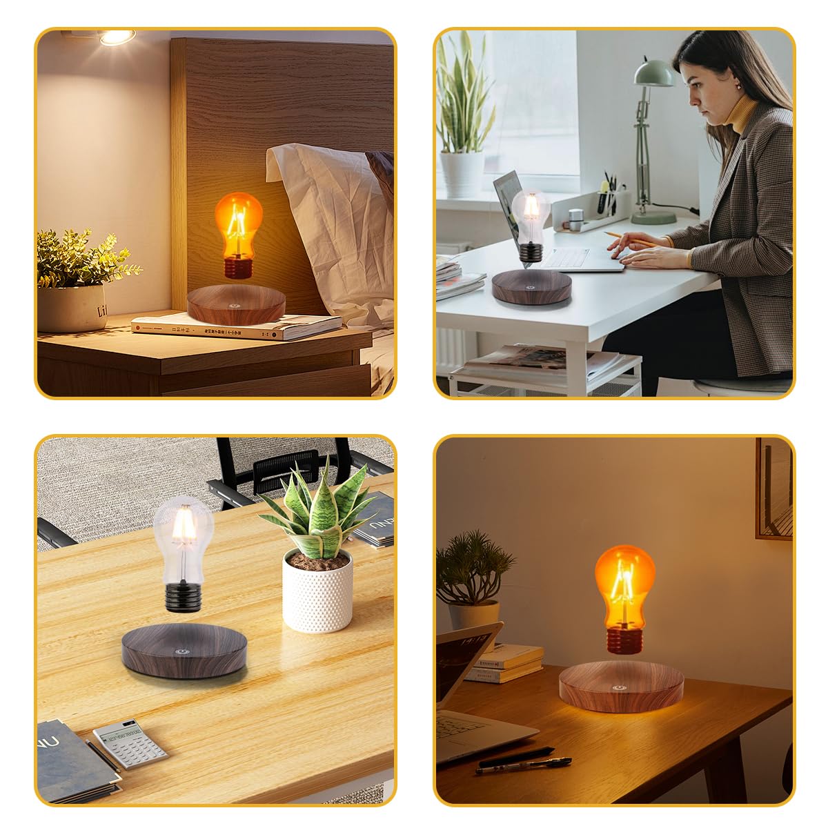 Magnetische schwebende Glühbirne, schwebende Lampe, rotierende LED-Glühbirne, Nachtlicht, dekorative Schreibtischlampe für Zuhause, Tischdekoration