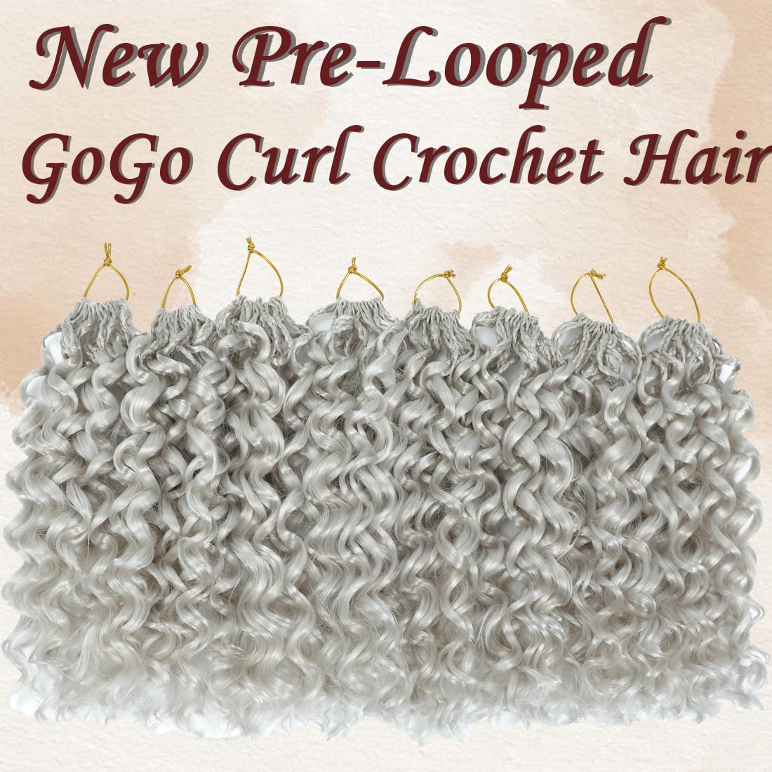 Pelo de ganchillo Gogo Curl preenrollado, 10 pulgadas, 8 paquetes, pelo corto y rizado de ganchillo para mujeres negras, cabello trenzado ondulado del océano, cabello trenzado profundo (10 pulgadas