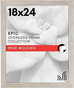 Americanflat 18x24 Poster Frame with Polished Plexiglass - Wide Picture Frames Made of Engineered Wood for Vertical or Horizontal Wall Display - Epic Collection - Driftwood