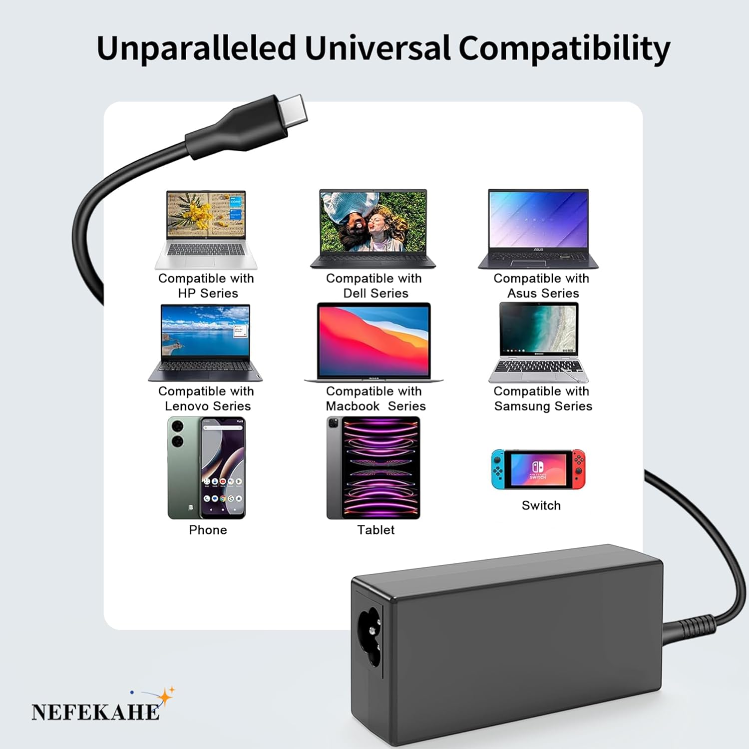 Universal 65W Chromebook Charger USB C Compatible with Hp Lenovo Thinkpad/Yoga Dell Chromebook 3100 /Latitude Compatible with Asus,Samsung,Acer,Google Series Type C Power Cord image 3 of 6 B0F837D4LY