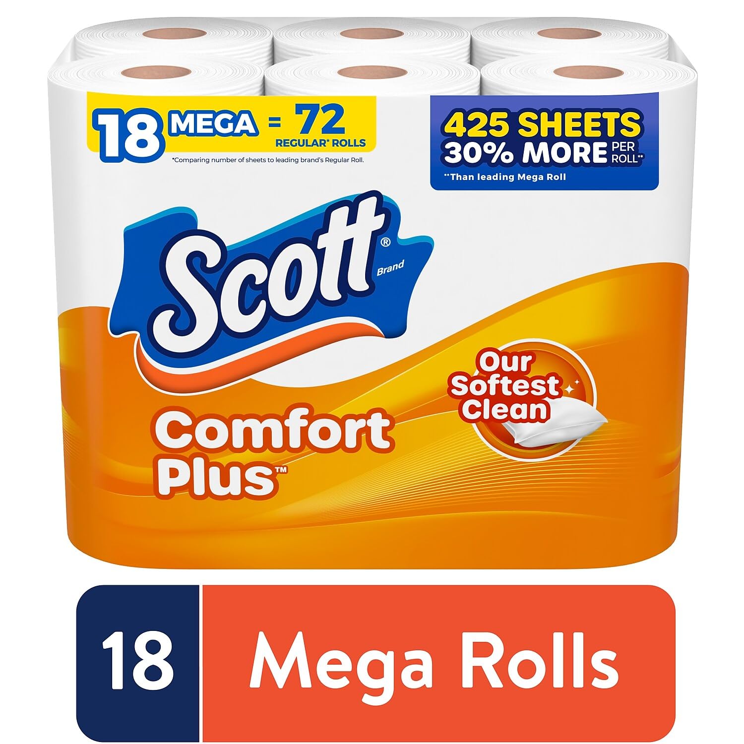 Scott Comfortplus Toilet Paper, Double Roll, Bath Tissue, 18 Count — view 3