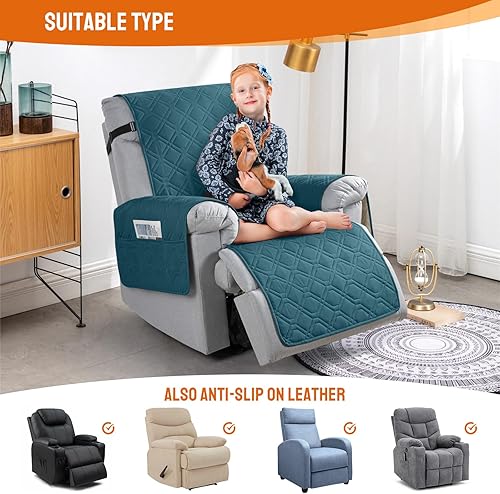 Vista 5 de VANSOFY 100% Waterproof Recliner Chair Covers, Recliner Cover Non-Slip Dog Chair Cover Furniture Protector Washable Slipcover with Pocket, Elastic