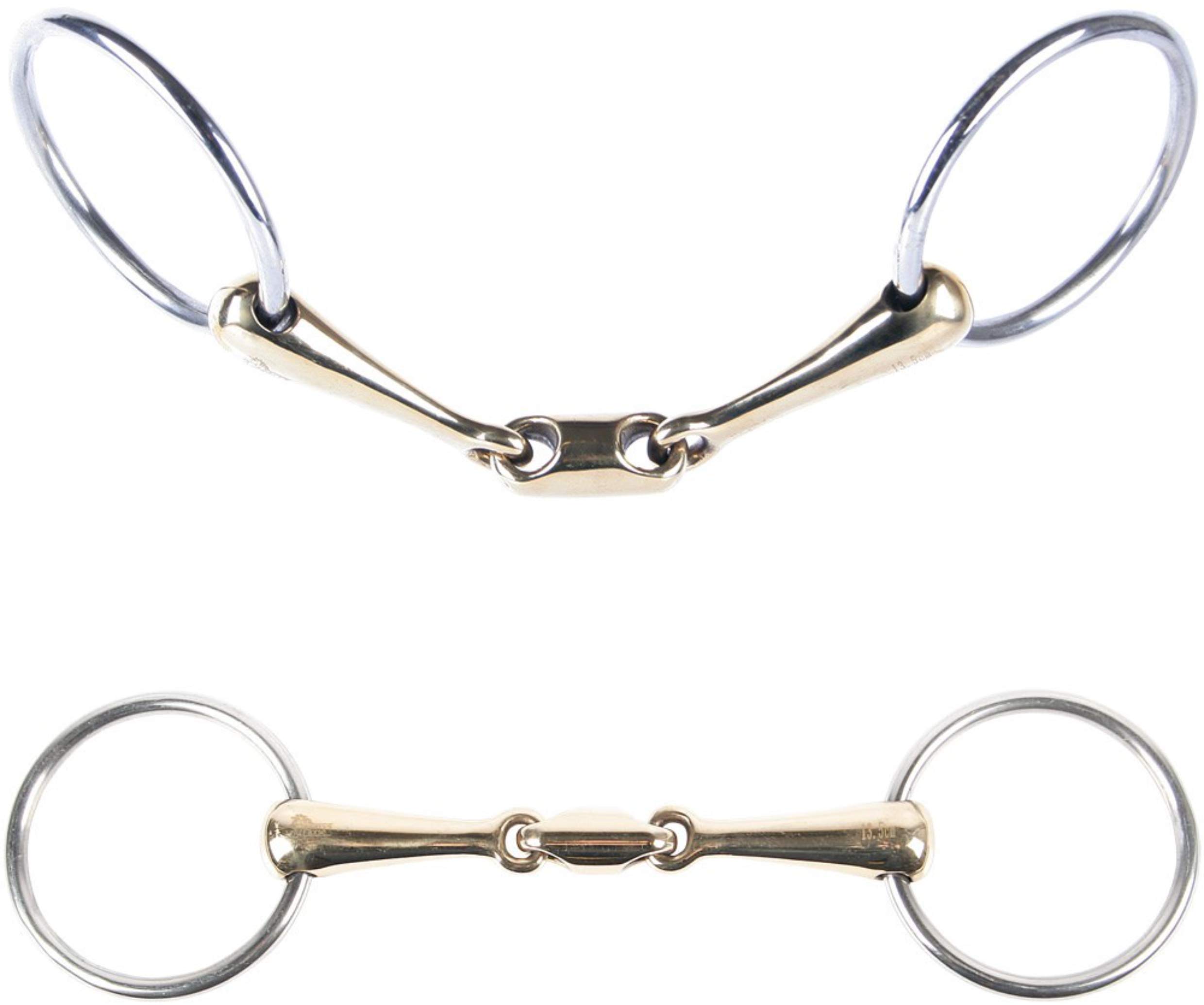 Harry´s Horse Wassertrense Gold Messing doppelt gebrochen O-Link 20mm, Größe:13.5