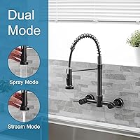 Vista 43 de AIMADI Matte Black Kitchen Faucet,Black and Gold Kitchen Faucet with Pull Down Sprayer Commercial Single Handle Spring Sink Faucets Suitable for