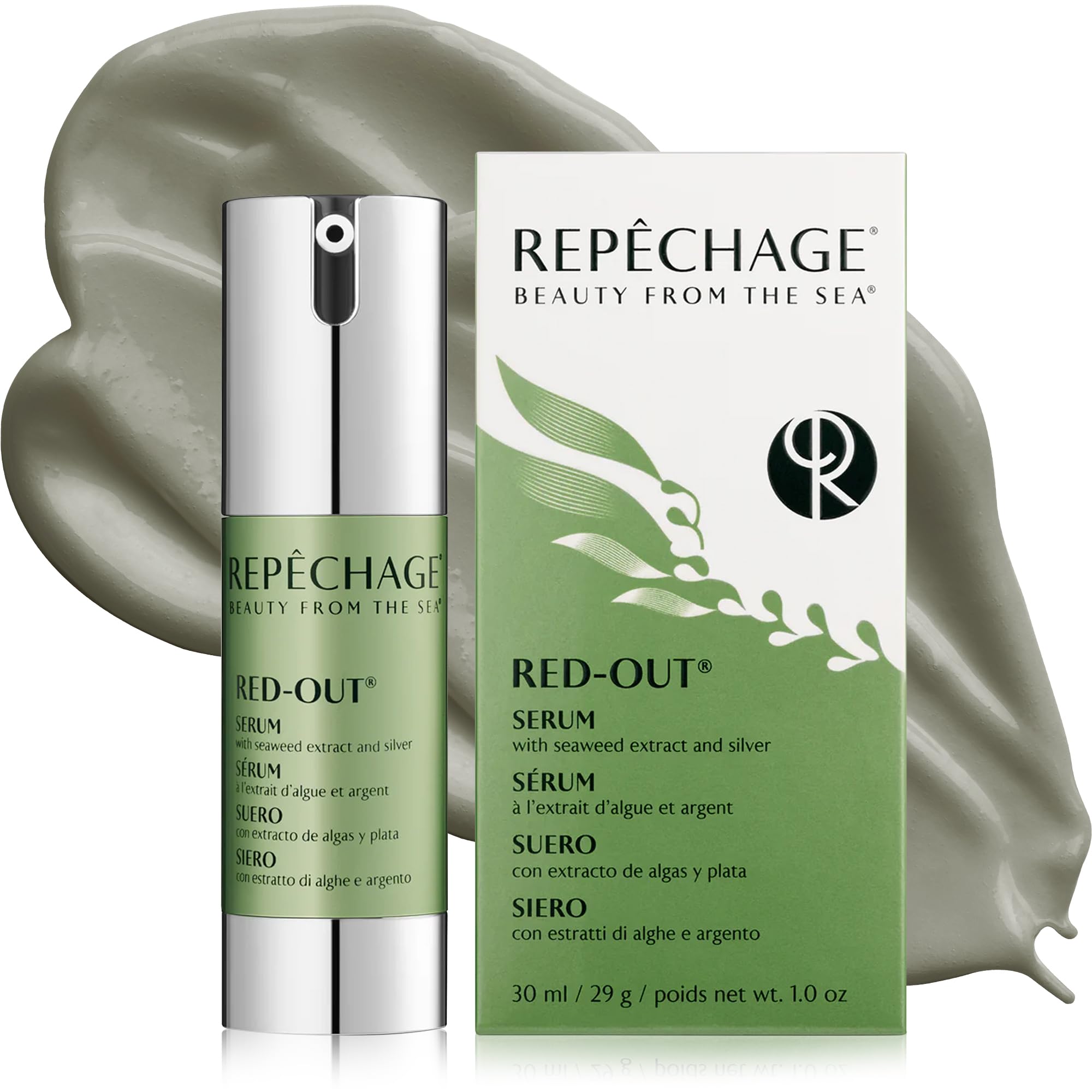 Repechage Red Out Face Serum for Redness and Dryness Concern. Lightweight Facial Serum with Seaweed Extracts and Silver 30ml.