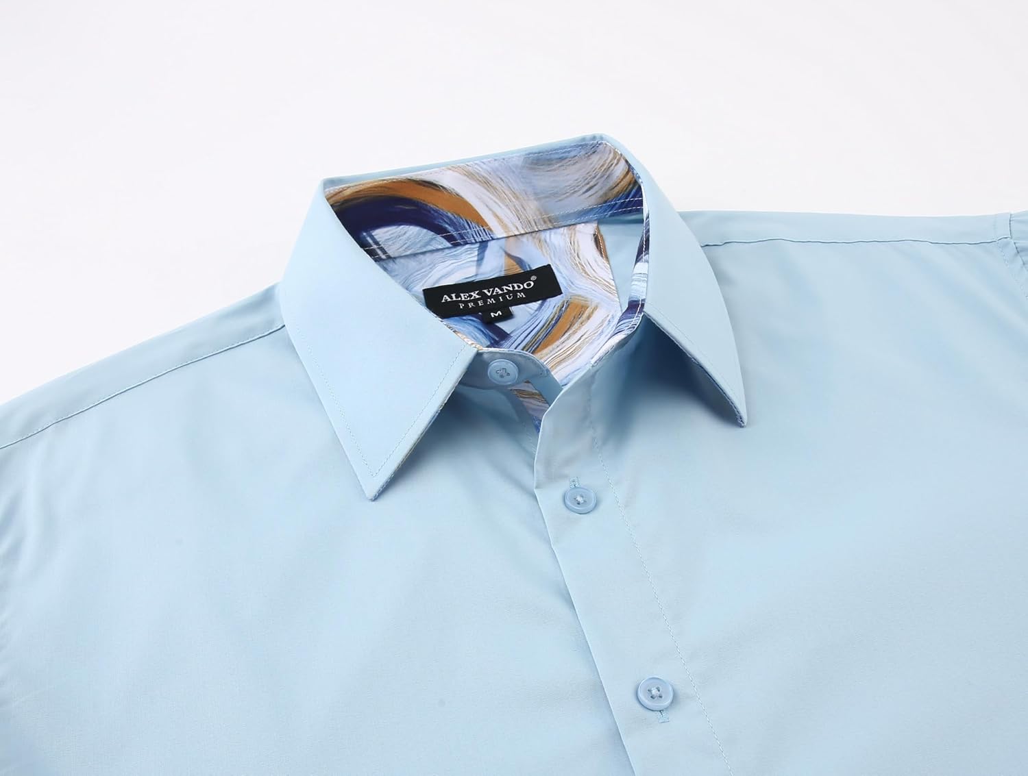 Alex Vando Men’s Cotton Stretch Dress Shirt Regular Fit Fashion Paisley Contrast Button Down Shirts - Image 4