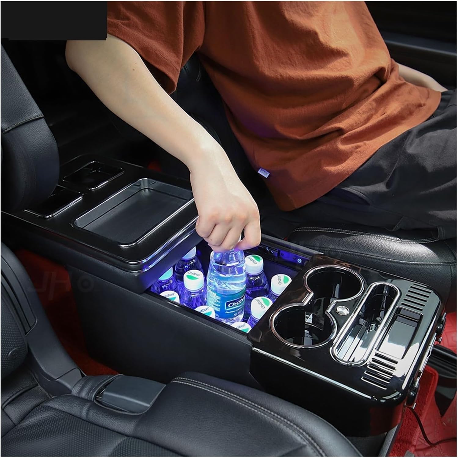 Second Row Rear Armrest Box W/Cup Holder Multmultipurp Storage for 6 Seats Compatible for Ford Explorer 2020 2021 2022 Car Accessories