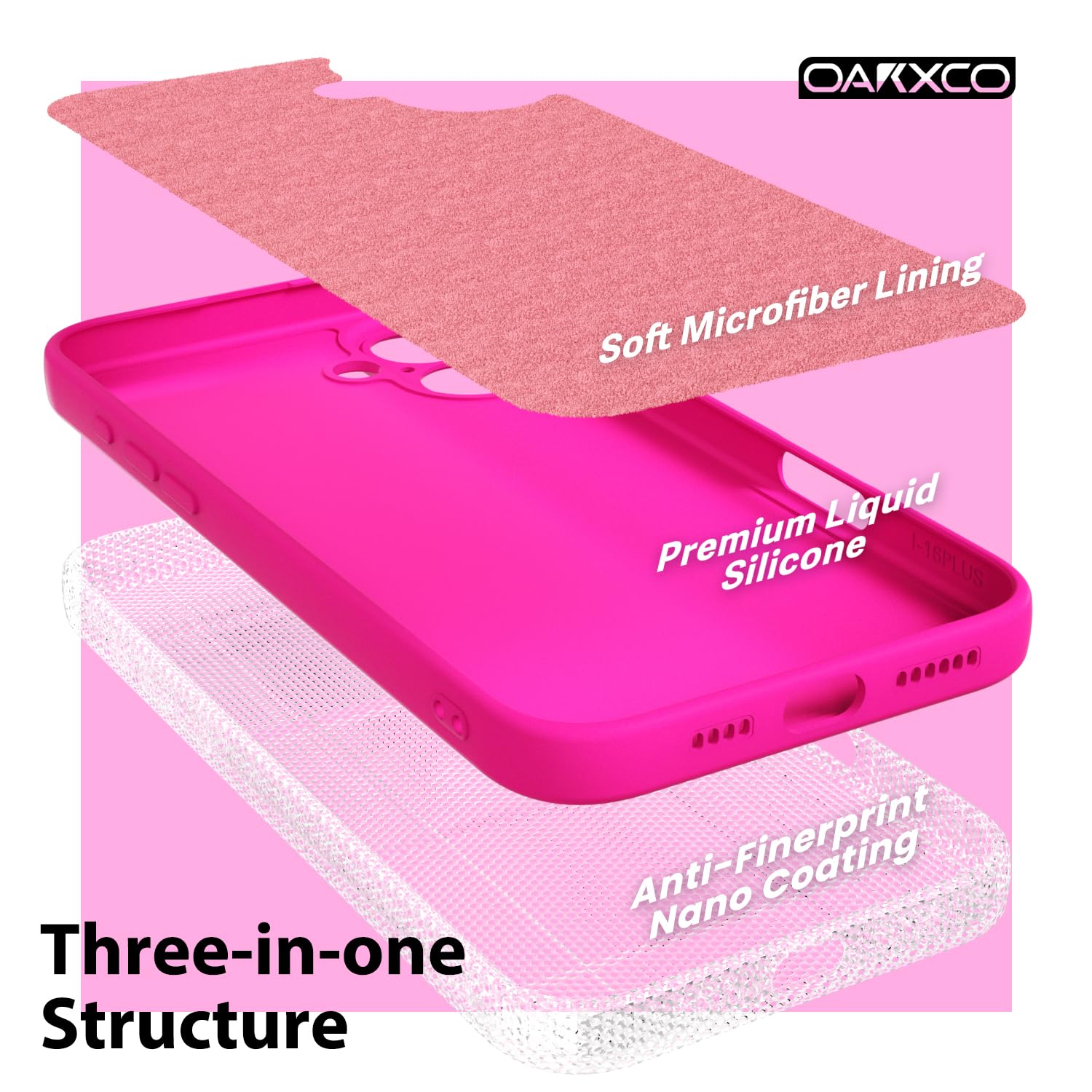 oakxco for iPhone 16 Pro Max Case Liquid Silicone, Soft Rubber Gel Elegant Aesthetic Basic Simple Cover, Cute Thin Slim TPU Matte Solid Color Plain Smooth Case for Women Girl, Light Pink — view 333