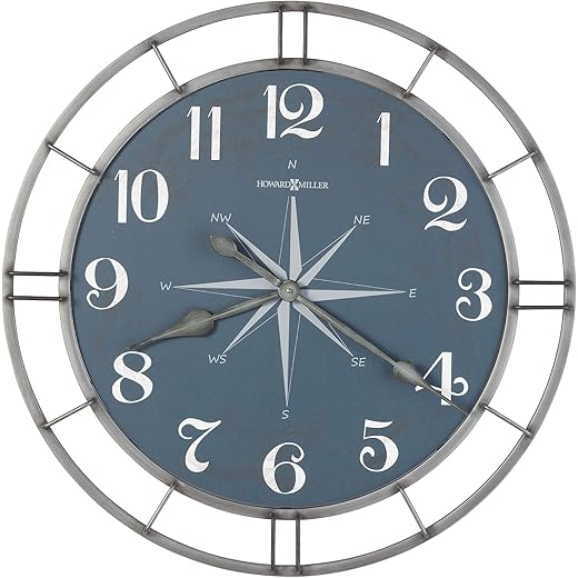 Howard Miller Stambaugh Dial Oversized Wall Clock II 549 482 – Aged Silver Finished Wrought Iron