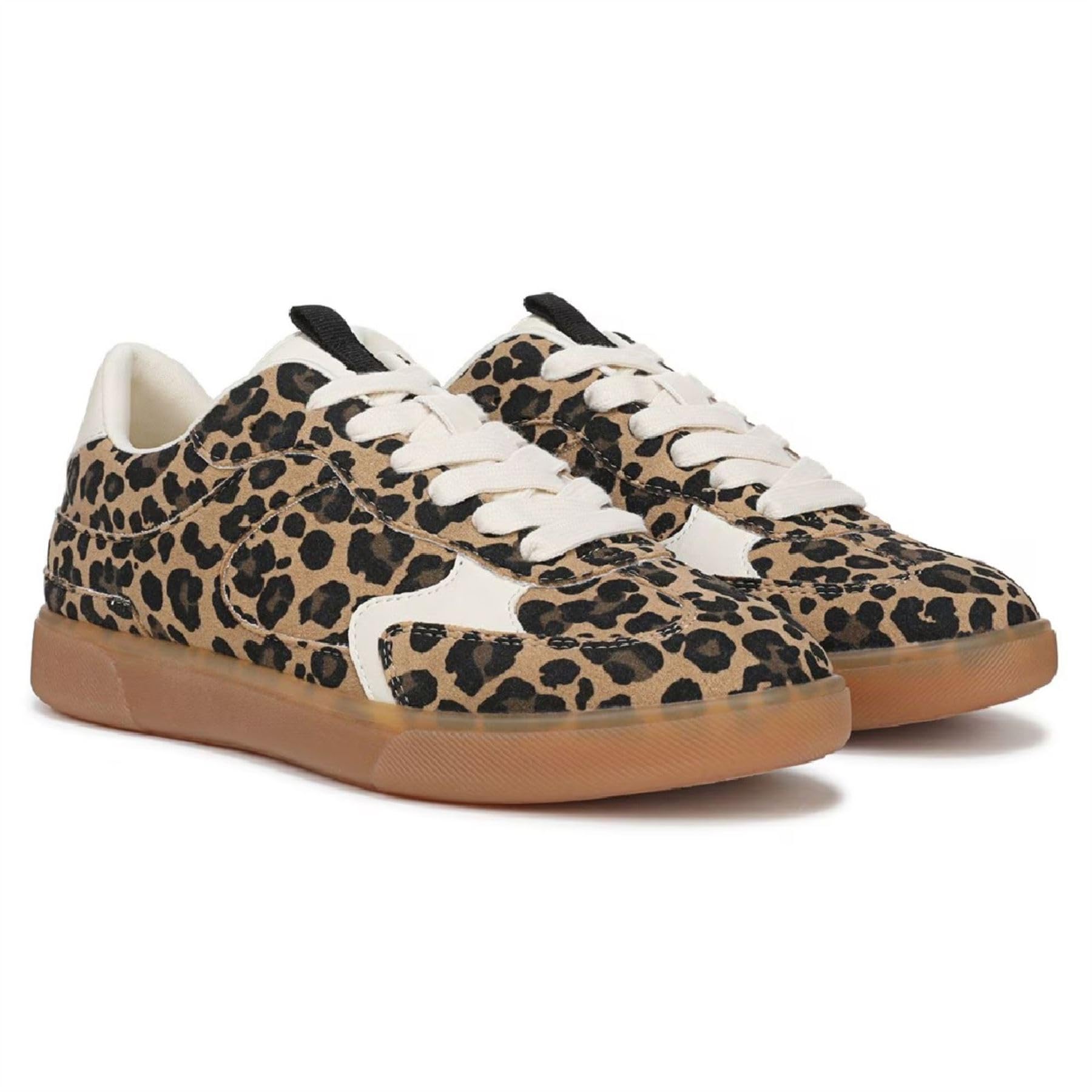 Tenis con cordones marrón leopardo para mujer