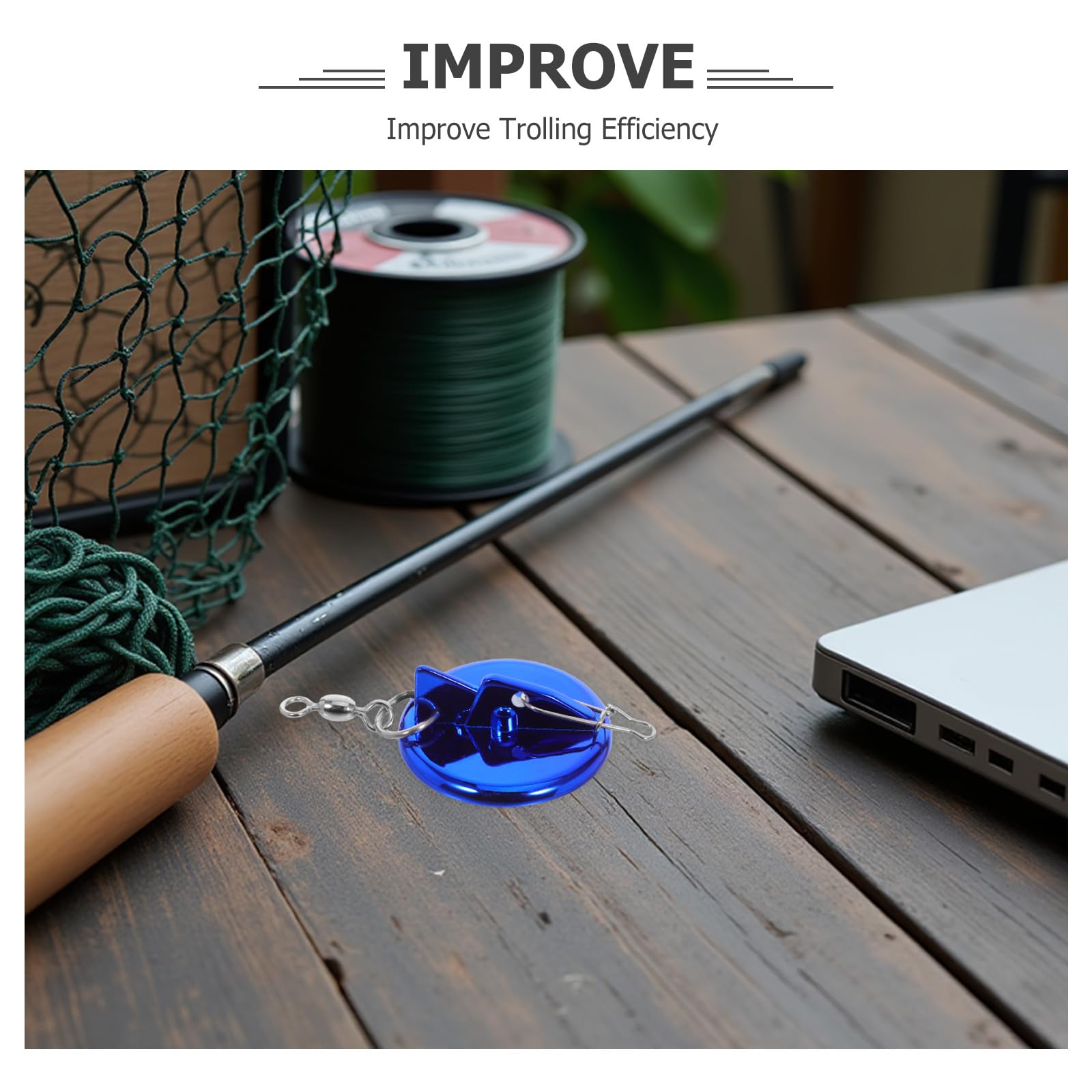 INOOMP Deeper Diver: Disco de Pesca de precisión con eslabón Giratorio en Forma de 8 - Conectores de Cable de Grado Marino - Pieza de profundizador para Pesca en el mar, curricán y señuelos de