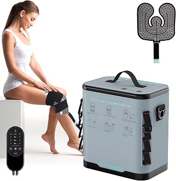 ICYTHRP Cold Therapy Device with Programmable Timer, Portable Ice Machine for Knee Post Surgery, Knee Replacement Recovery System for Pain Relief with Compression Pad