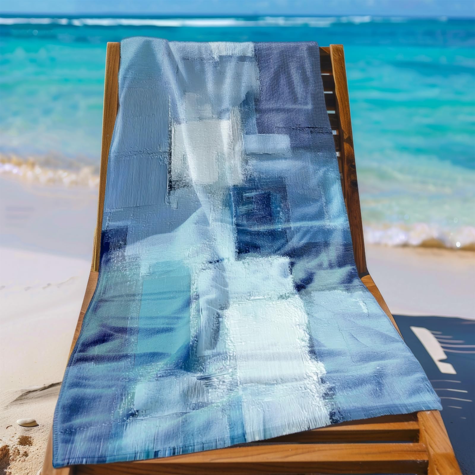 Générique Serviette de Plage 100X200 Graffiti Bleu