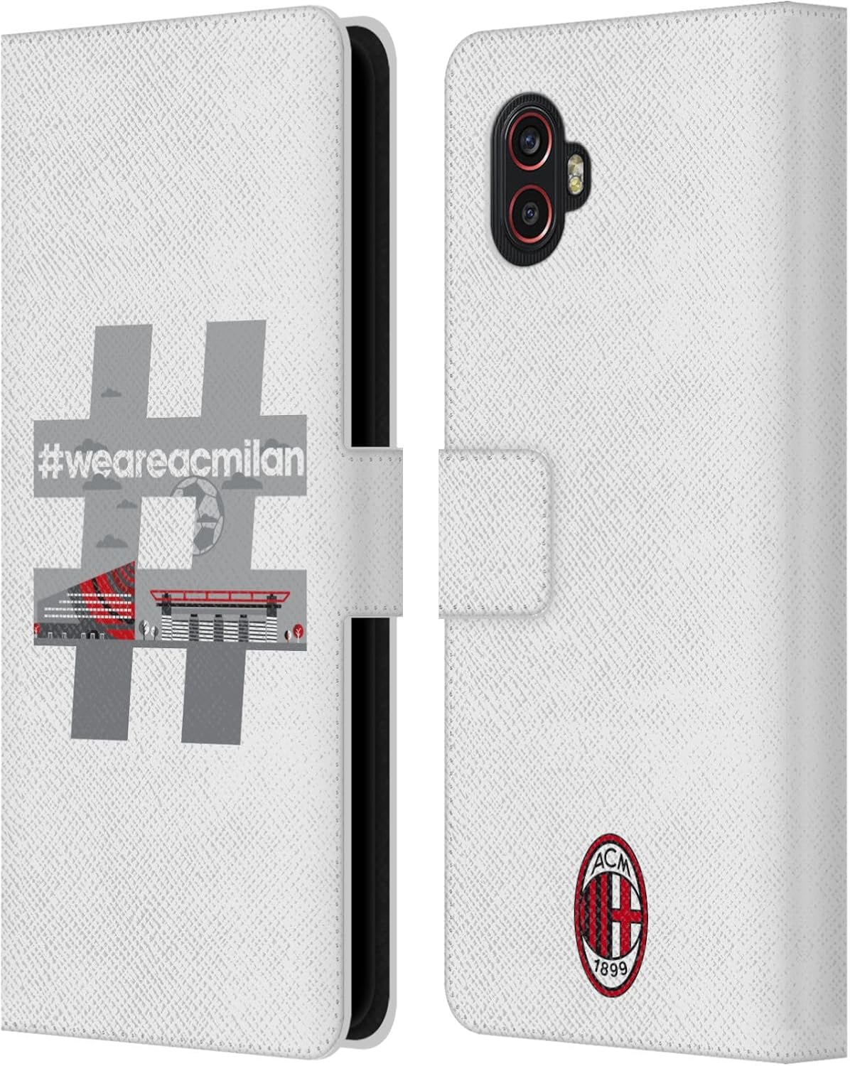 Head Case Designs Officially Licensed AC Milan Hashtag Adults Leather Wallet Case Compatible with Samsung Galaxy Xcover6 Pro/Pro2