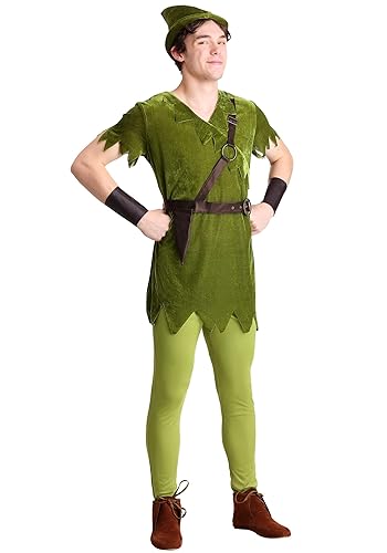 Adult Classic Peter Pan Costume Mens, Fantasy Neverland Lost Boy