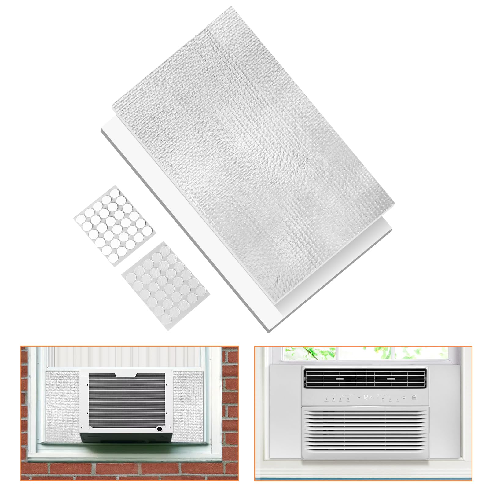 Paneles de espuma aislados para aire acondicionado de ventana, panel lateral de aislamiento envolvente de invierno con tira de sellado superior para unidad de aire acondicionado de ventana