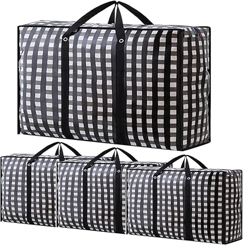 Miniatura 1 de Bolsas de mudanza grandes resistentes, bolsas de almacenamiento grandes de 162L con cremallera duradera, organizadores grandes impermeables de gran