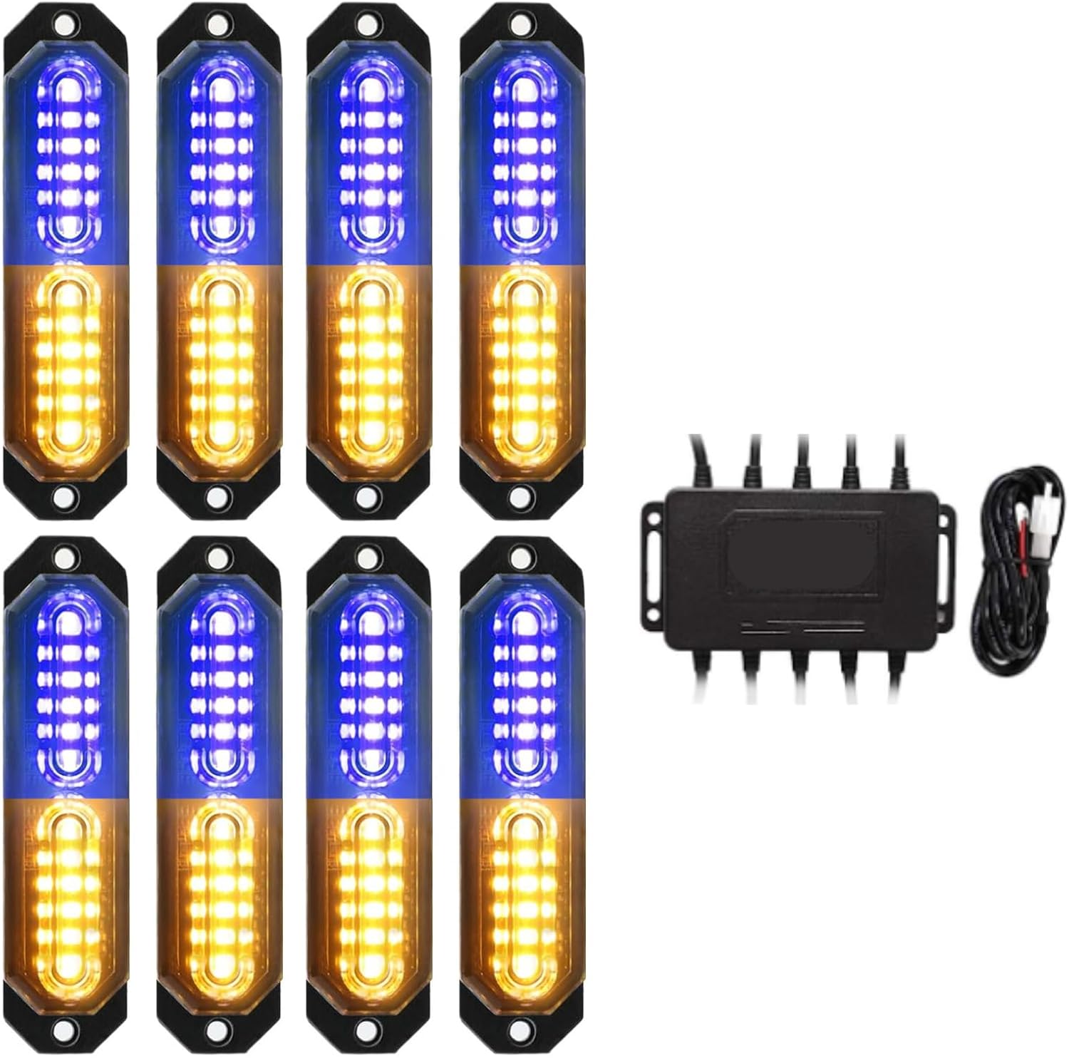 OHTE led strobe lights for trucks 8pcs 12LED Surface Mount Flashing Strobe Lights