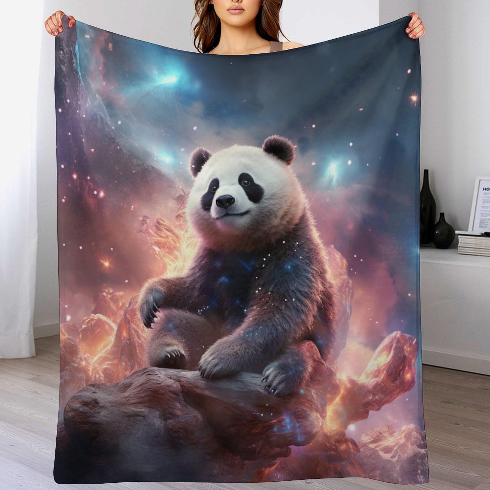 Couverture Panda contre les frissons hivernaux sur votre canapé-lit
