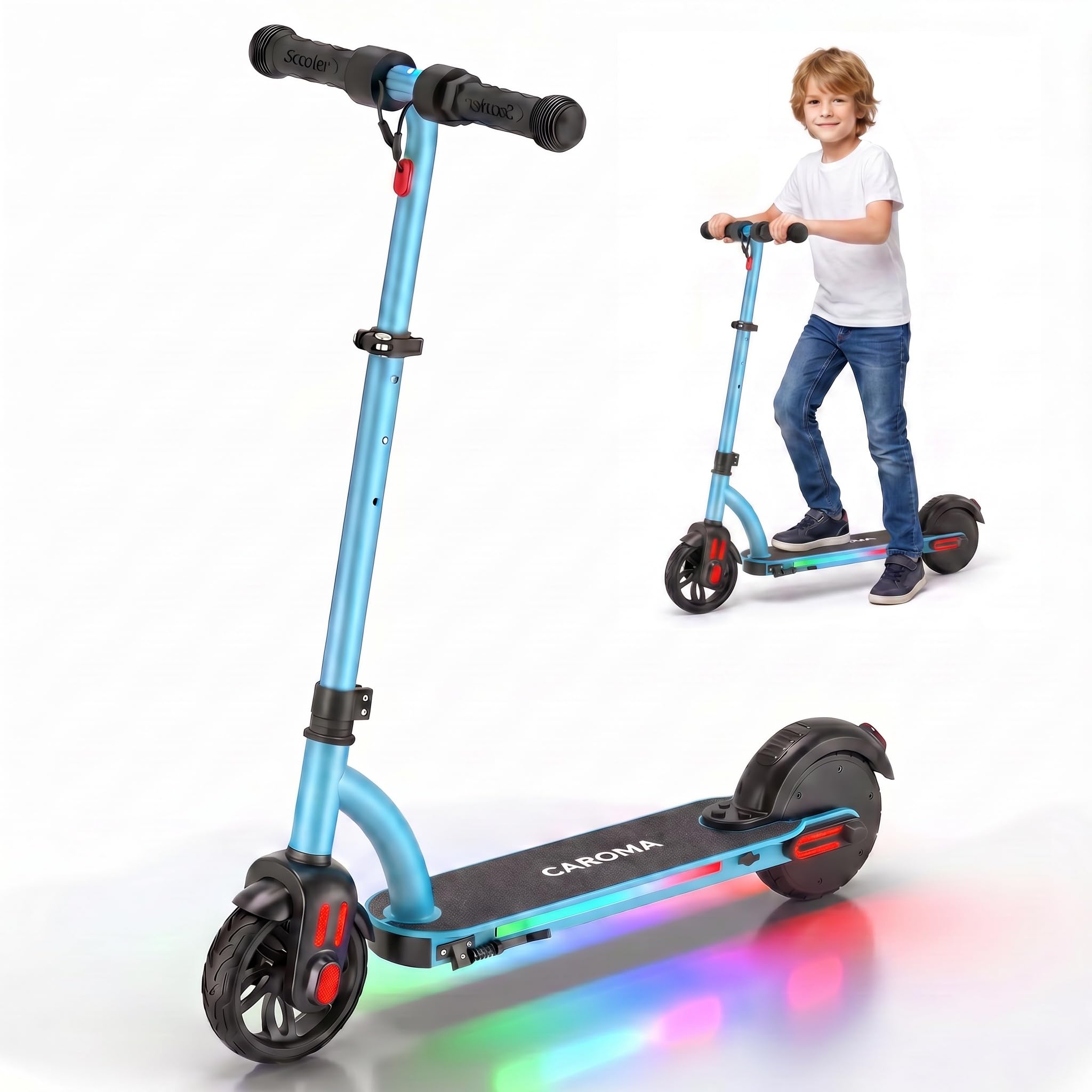 Caroma E-Scooter Kinder 6-12 Jahre, Geschenk für Jungen & Mädchen