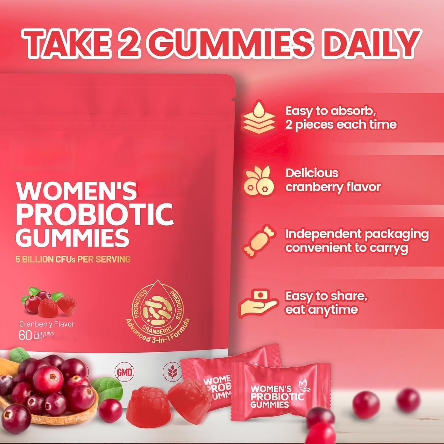Gomme probiotiche da donna