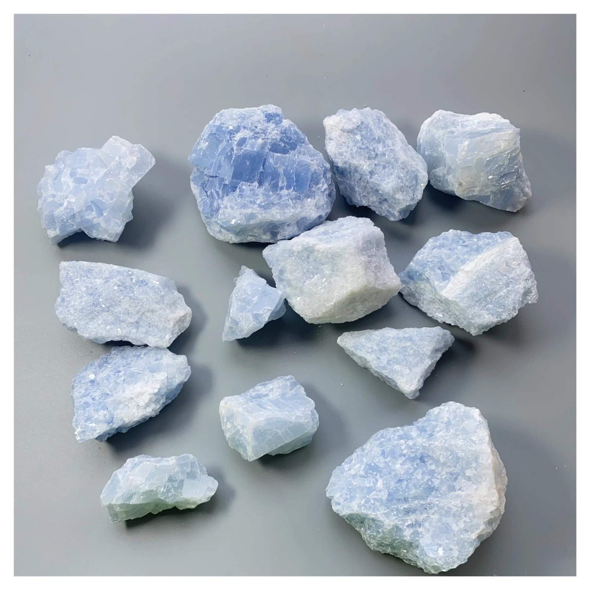 Calcite Bleue brute naturelle en minéraux de 2 à 6 cm, pierre de lithothérapie 100 g