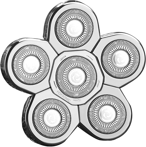 Miniatura 9 de Silvery - Cabezal de repuesto para afeitadora eléctrica para hombre, cabeza de repuesto de 6 cuchillas de repuesto para afeitadora calva