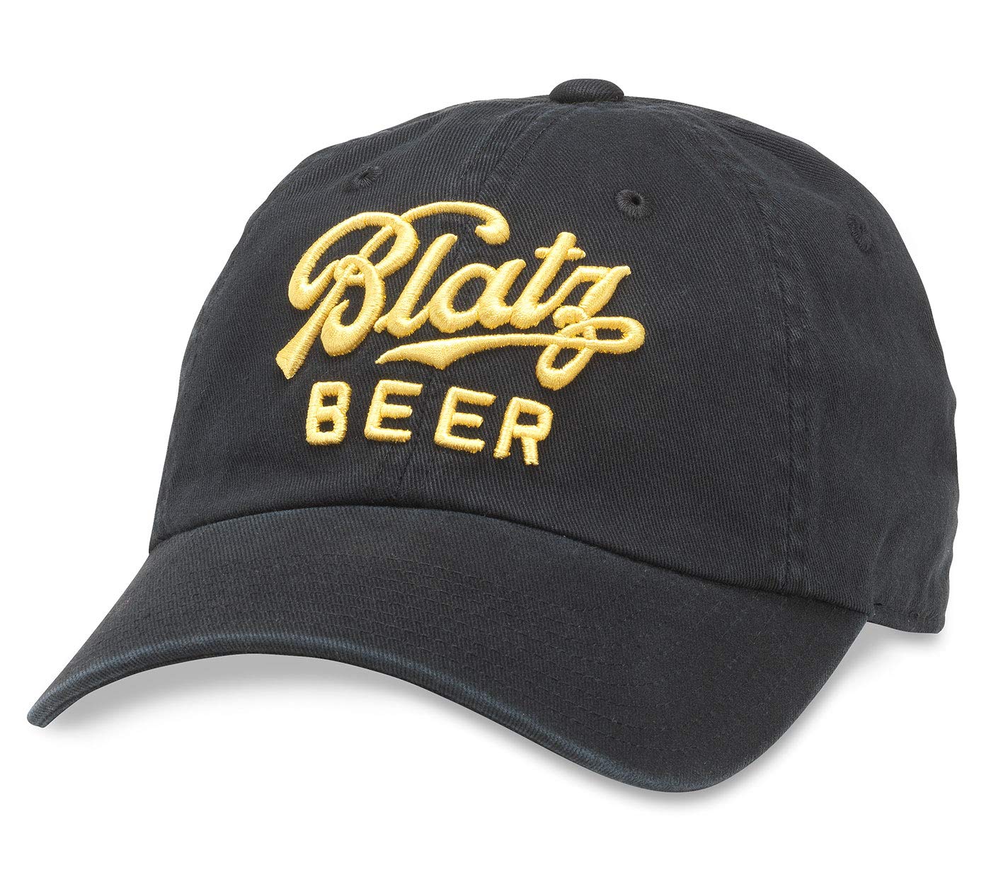 AMERICAN NEEDLE Ballpark Blatz Beer Baseball Dad Buckle Strap Hat (PBC-1901D-BLK) Black