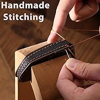 Vista 4 de OLLEN Funda para llavero de cuero genuino, compatible con BMW 2023 2024 2025 serie 5/7 740i 760i X1 X5 X6 X7 XM IX IX IX3 I5 I7, etc., con llavero