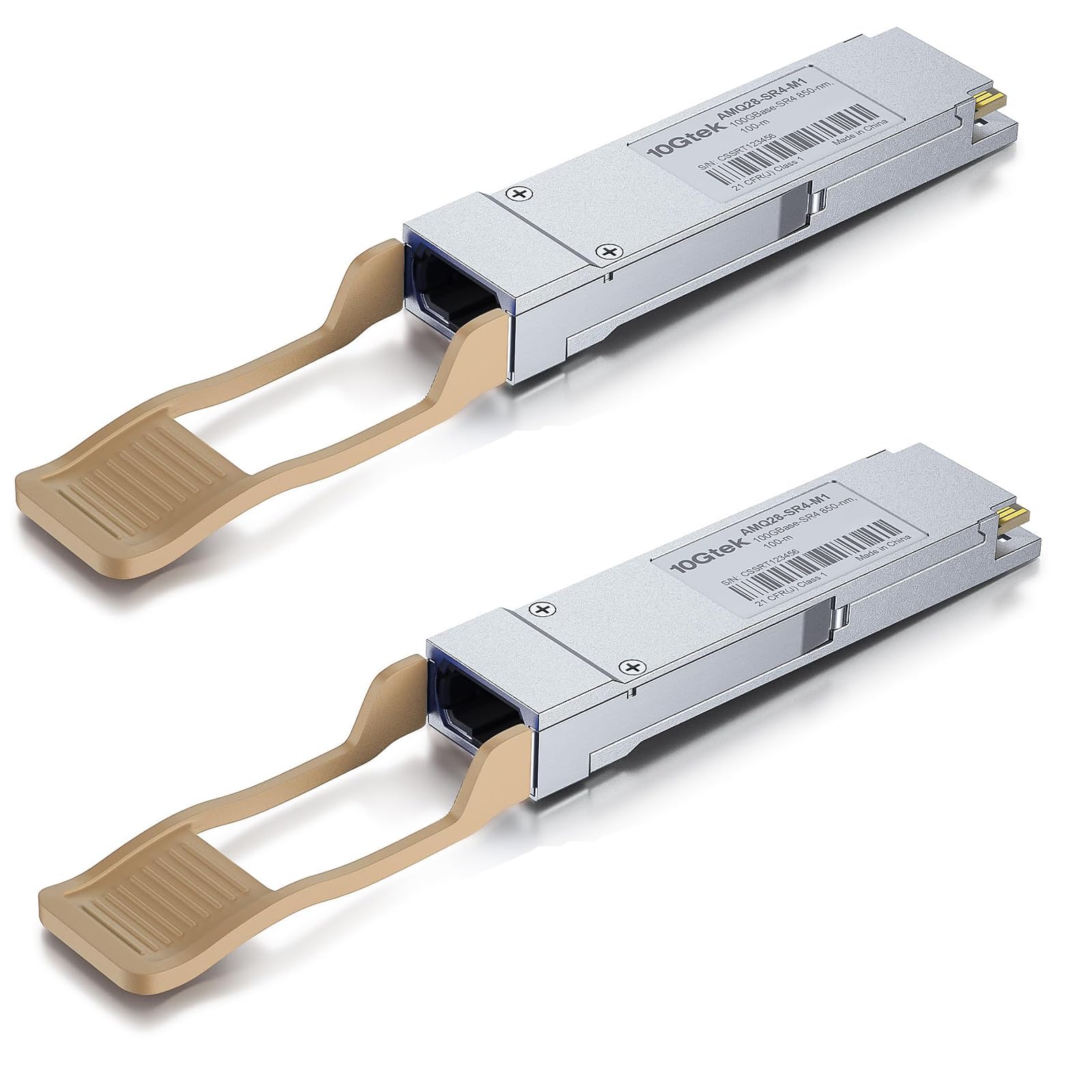 10Gtek QSFP28 100GBASE-SR4 Transceiver, 100G MPO MultiMode Optical Fiber Module for Cisco QSFP-100G-SR4-S, 850nm, DDM, 100m, Pack of 2