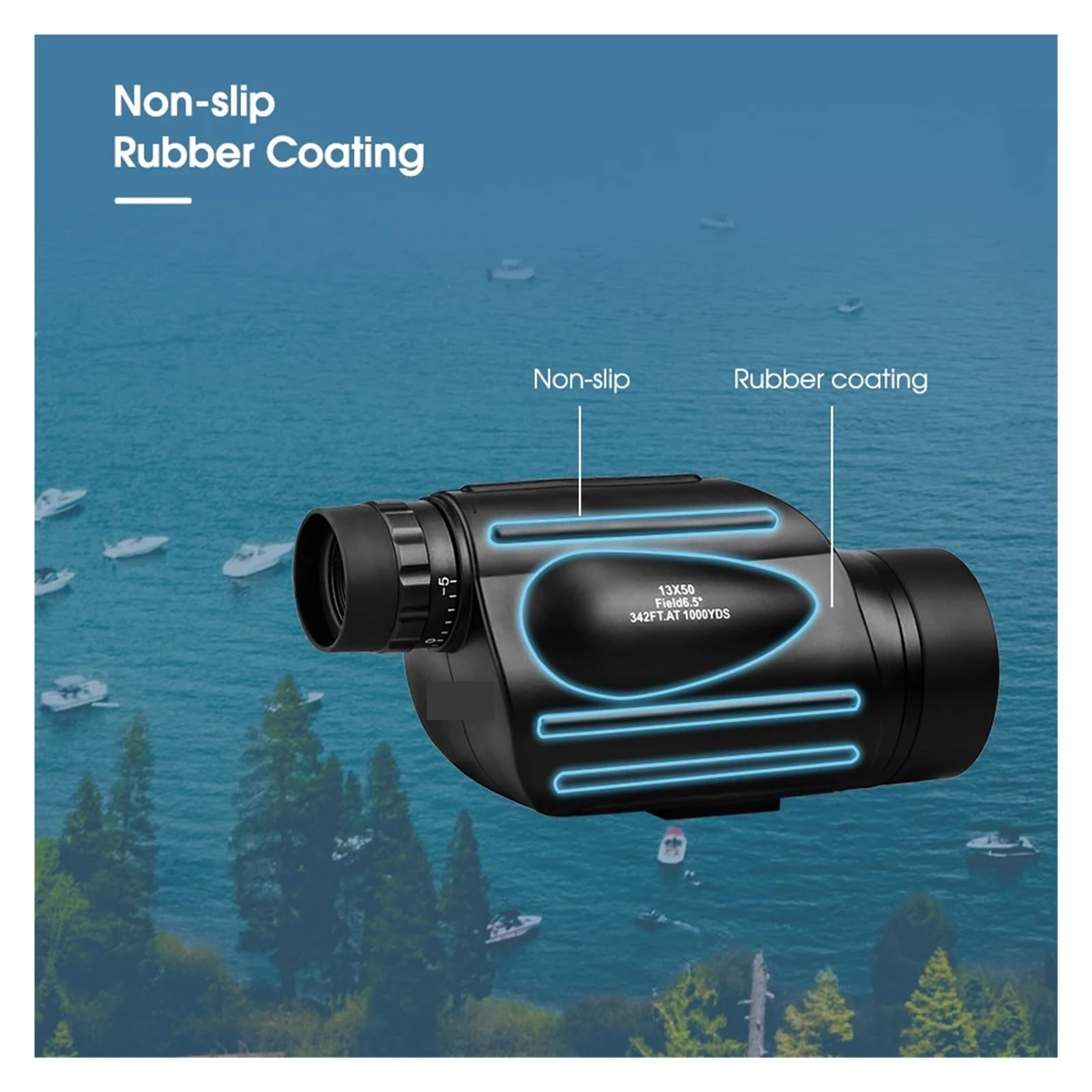 Teleskop 13x50 Wasserdichtes Und Beschlagfreies Monokular Mit Distanzabsehen for Wanderungen Bei Sportveranstaltungen Einfach Zu Bedienen(10-30X50)