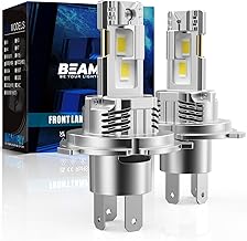 H4 LED Bulbs, 100W 30000LM 9003 HB2 Bulb, 6500K Cool White IP68 Waterproof Fog Light, 1:1 Size H4 LED Halogen Replacement, Plug and Play, 2pcs