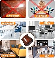 Vista 8 de 32 Piezas Protectores de Piso de Silicona para Patas de Silla para Pisos de Madera Dura, Fundas para Patas de Silla con Fondo de Fieltro Marrón