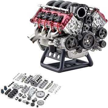 V8 Engine Kit That Runs- Mad Metal Engine Internal Combustion Engine, for Ax90104 Scx10 Capra Vs4-10 Pro/Ultra Model Car Kit Version 1pcs