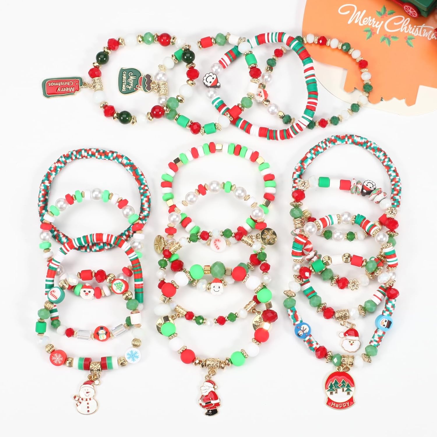 Ardorchid Boho Beaded Bracelets Strawberry Bracelets for Women Clay Heishi Letter Bracelet St. Patrick's Day Bracelets Irish Green Shamrock Bracelets Jewelry - Image 6