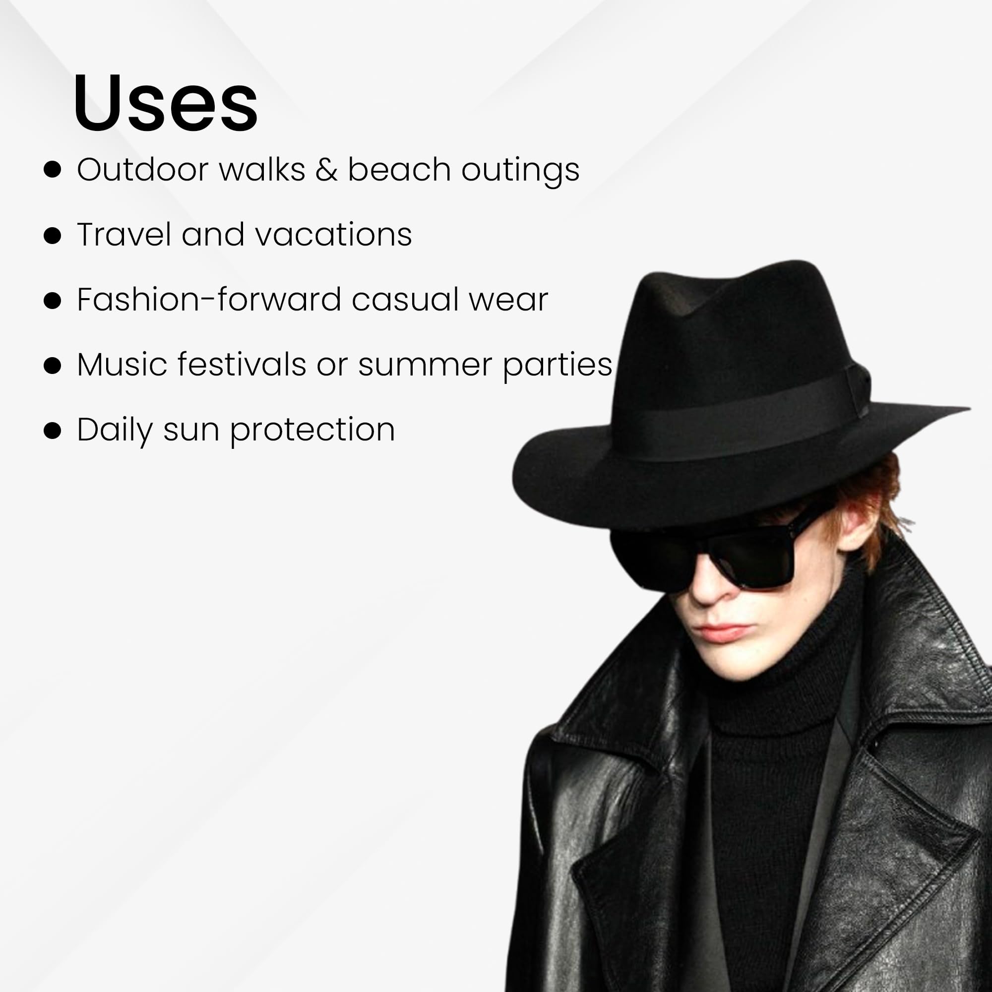 HiFEN® Blues Hat and Sunglasses Set - Unisex Adult Fancy Dress Accessory for Parties Halloween, Tribute Shows, and Themed Events - Image 4
