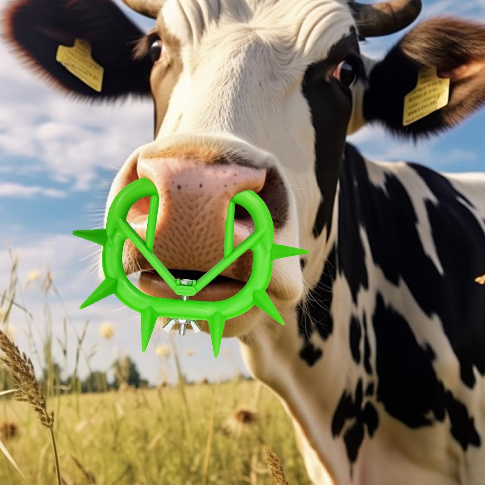 Anello al naso di mucca, Anello al naso di bestiame,Anello da naso anti-succhiamento per bestiame da 10 pezzi | Grandi strumenti per l'allevamento del bestiame, anello per il naso di bovini per vitell