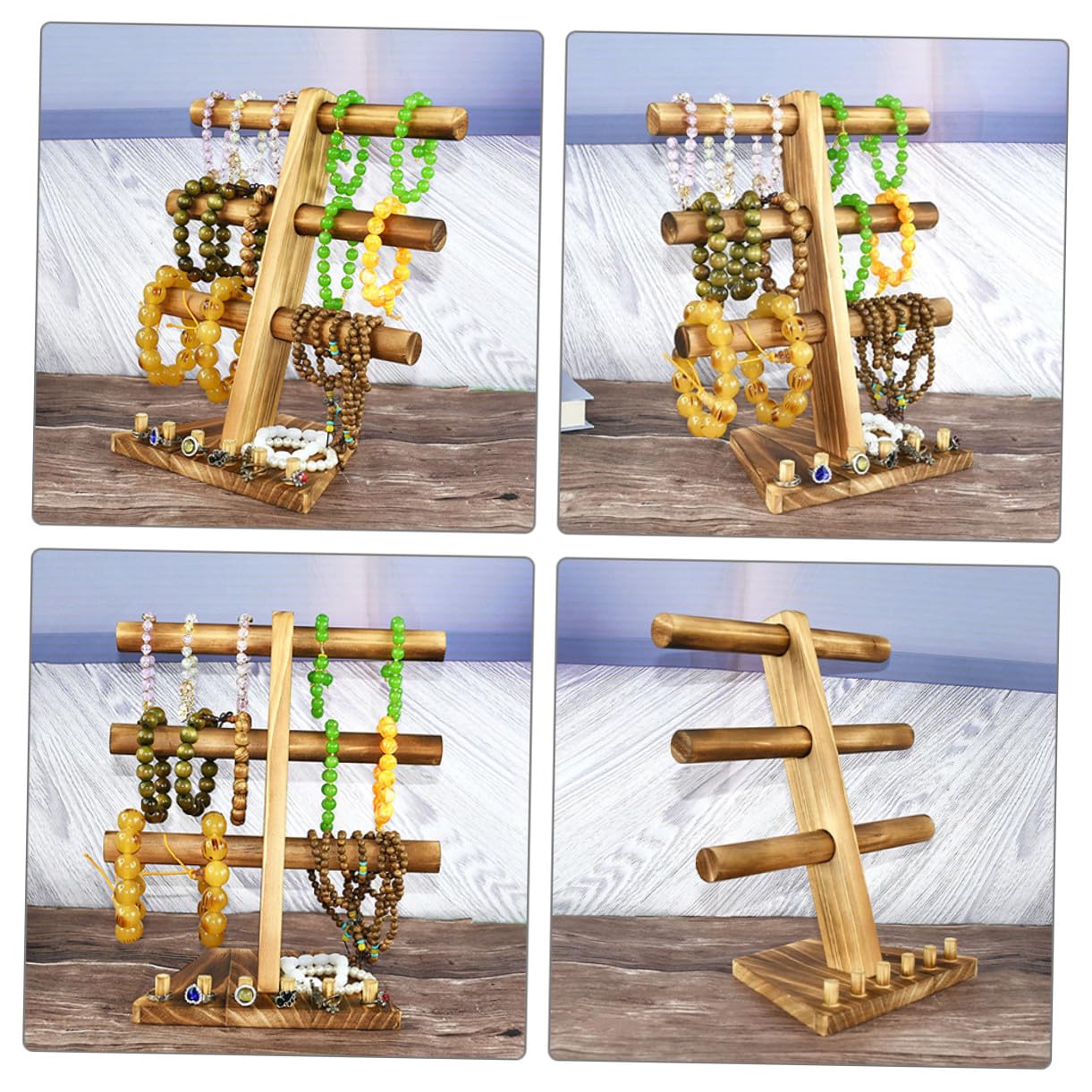 Stöckiger Schmuckhalter aus Massivem Holz Stabiler Armband Ringständer für Uhren und Accessoires Multifunktionales Display für Schlafzimmer und Schmuckladen Langlebig und
